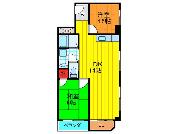 ハイツタカヒロの物件間取画像